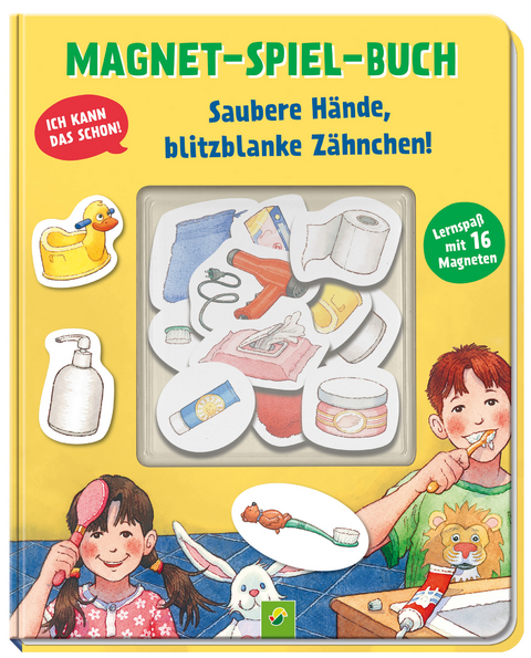 Magnet-Spiel-Buch Saubere H&auml;nde, blitzblanke Z&auml;hnchen! Lernspa&szlig; mit 16 Magneten