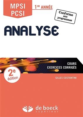 ANALYSE MPSI PCSI 1ERE ANNEE