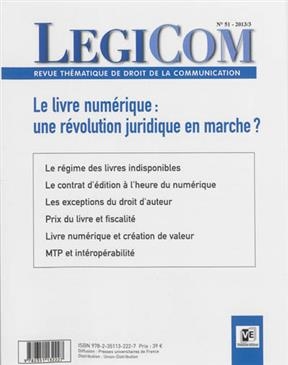 Légicom, n° 51. Le livre numérique : une révolution juridique en marche ?