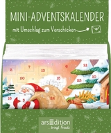 Display Adventskalender zum Verschicken f&uuml;r Kinder (DIN A6) mit 24 T&uuml;rchen und Kuvert
