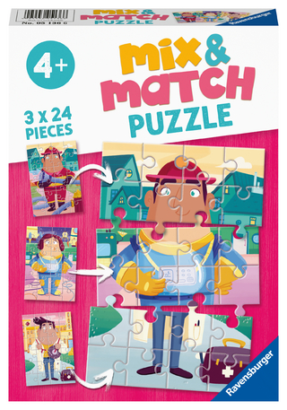 Ravensburger Kinderpuzzle - 05136 Mix&Match Meine liebsten Berufe - Puzzle für Kinder ab 4 Jahren, mit 3x24 Teilen