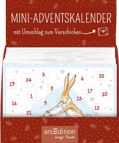 Display Adventskalender zum Verschicken WDEWLIDH (DIN A6) mit 24 T&uuml;rchen und Kuvert