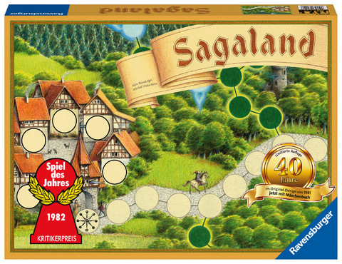 Ravensburger 27040 - Sagaland Retro-Ausgabe - Gesellschaftsspiel f&uuml;r Kinder und Erwachsene, 2-6 Spieler, Klassiker ab 6 Jahren, Spiel des Jahres, die besten Familienspiele