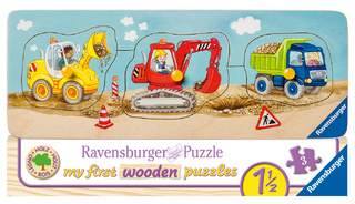 Ravensburger Kinderpuzzle - 03066 Die kleine Baustelle - my first wooden puzzle mit 3 Teilen - Puzzle für Kinder ab 1,5 Jahren - Holzpuzzle