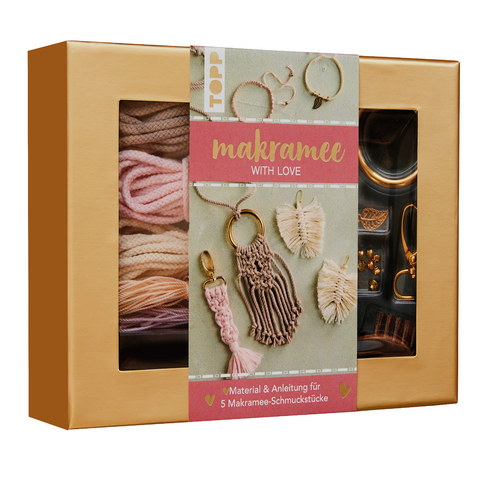 Makramee-Schmuckset &bdquo;With Love&ldquo; (Ros&eacute;/Natur) - Josephine Kirsch
