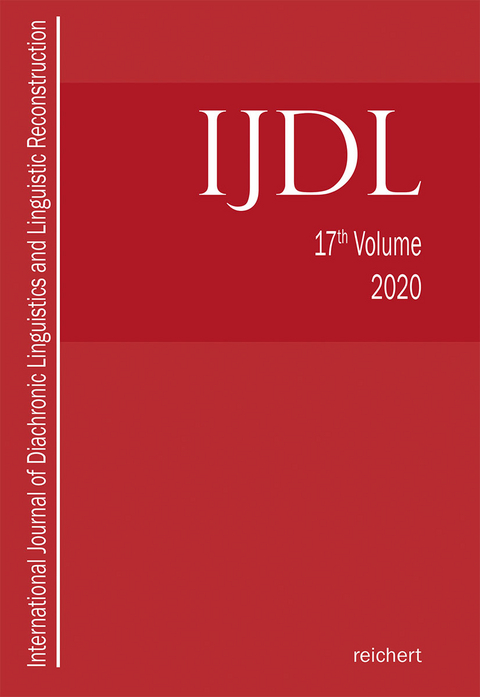 International Journal of Diachronic Linguistics and Linguistic Reconstruction - 