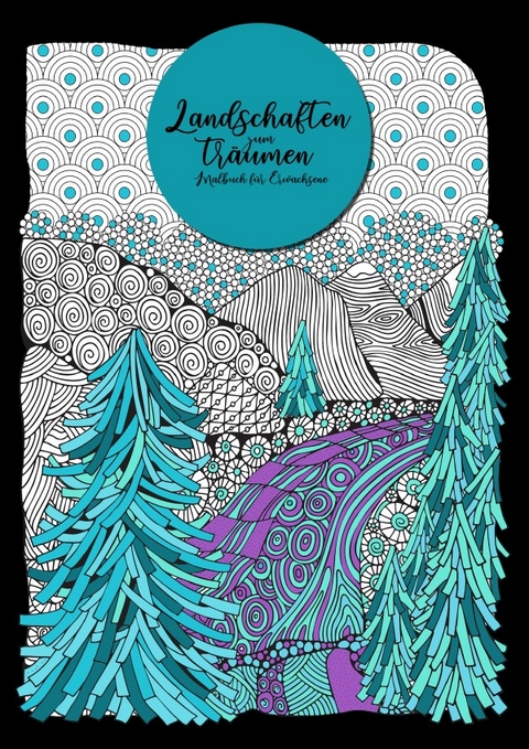 Zentangle Landschaften - Malbuch f&uuml;r Erwachsene - Musterst&uuml;ck Grafik