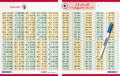 Ich &uuml;be alle Additionsaufgaben im Zahlenraum bis 20 mit Stift - Katrin Langhans