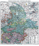 Historische Karte: Provinz SACHSEN nebst Thüringen und Anhalt im Deutschen Reich - um 1913 [gerollt] - Friedrich Handtke