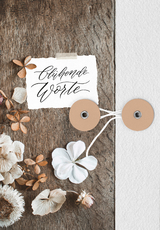 Notizbuch mit Knopf - bl&uuml;hende Worte