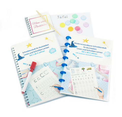 Schreiblernheft f&uuml;r Buchstaben Lesen und Schreiben Lernen