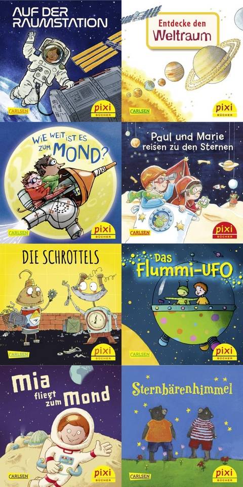Pixi-Box 274: Mit Pixi durchs Weltall (8x8 Exemplare) -  diverse