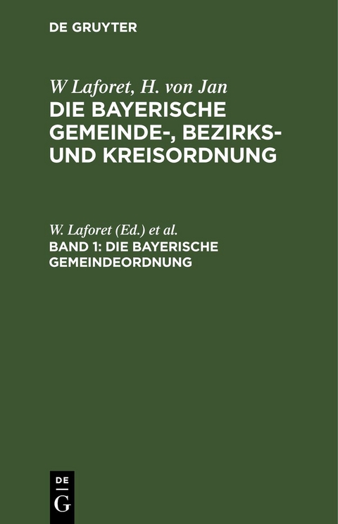 Die Bayerische Gemeindeordnung - 