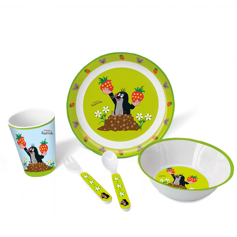 Der kleine Maulwurf Kindergeschirr Set Erdbeere 5 teilig
