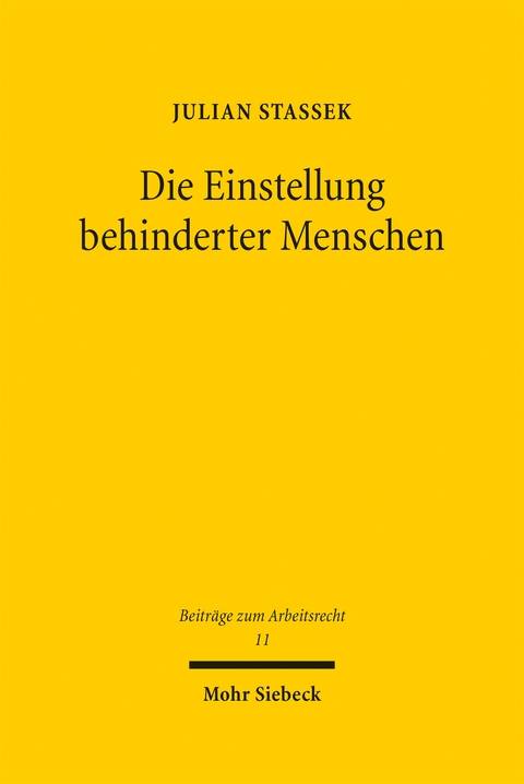 Die Einstellung behinderter Menschen - Julian Stassek