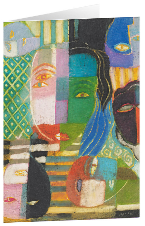 Gegen&uuml;ber - Kunst-Faltkarten ohne Text (5 St&uuml;ck) - 