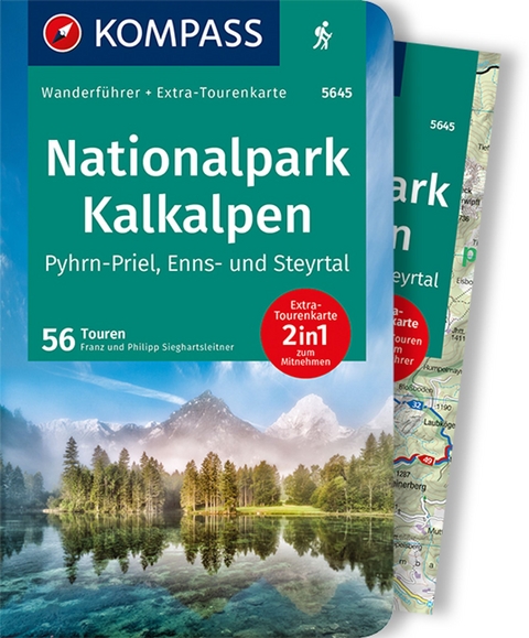 KOMPASS Wanderf&uuml;hrer Nationalpark Kalkalpen - Pyhrn-Priel, Enns- und Steyrtal, 55 Touren mit Extra-Tourenkarte - Franz und Philipp Sieghartsleitner