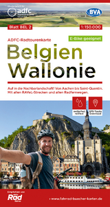 ADFC-Radtourenkarte BEL 2 Belgien Wallonie 1:150.000, rei&szlig;- und wetterfest, E-Bike geeignet, GPS-Tracks Download