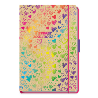 Trötsch Schülerkalender Special mit Gummiband und Stifthalter Hearts 2021/2022