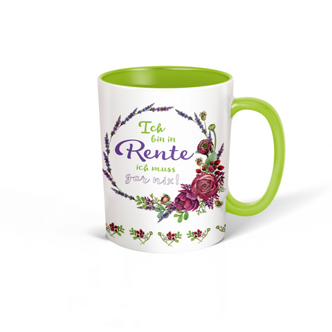 Trötsch Tasse Kranz Rentner weiß grün