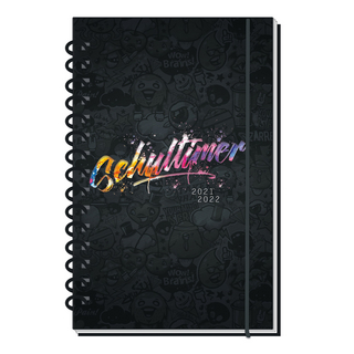 Trötsch Schülerkalender Flexi Sprialbindung Black 2021/2022