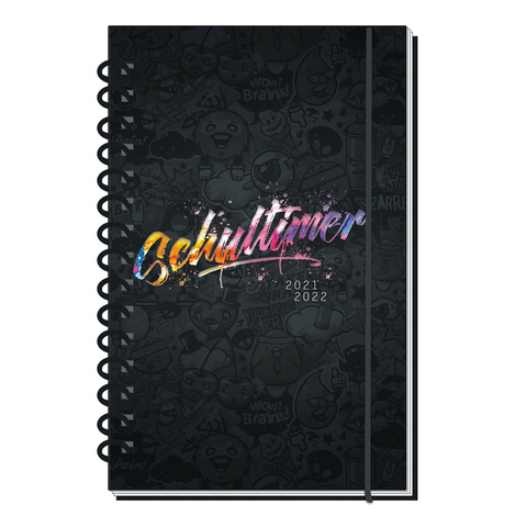 Trötsch Schülerkalender Flexi Sprialbindung Black 2021/2022 - 
