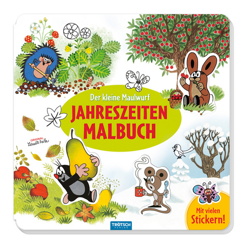 Tr&ouml;tsch Der kleine Maulwurf Jahreszeitenmalbuch Sticker und Malbuch - 