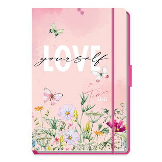 Trötsch Schülerkalender Special mit Gummiband und Stifthalter Love 2021/2022