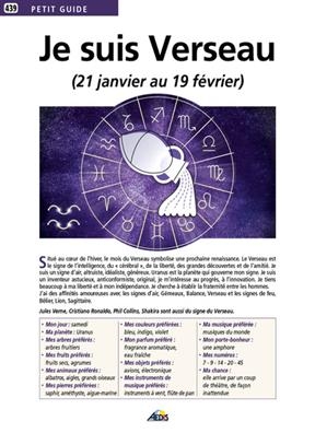JE SUIS VERSEAU -  PETIT GUIDE 439