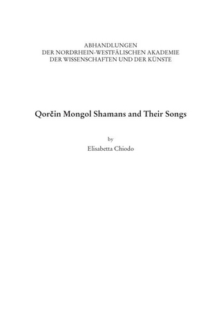 Qorčin Mongol Shamans and Their Songs