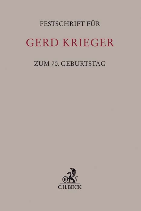Festschrift f&uuml;r Gerd Krieger zum 70. Geburtstag - 