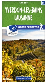 K&uuml;mmerly+Frey Wanderkarte 26 Yverdon-les-Bains, Lausanne 1:40.000