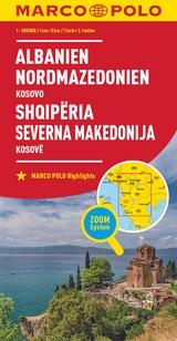 MARCO POLO L&auml;nderkarte Albanien, Nordmazedonien 1:500.000