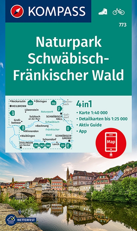 KOMPASS Wanderkarte 773 Naturpark Schw&auml;bisch-Fr&auml;nkischer Wald