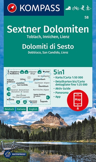 KOMPASS Wanderkarte 58 Sextner Dolomiten, Dolomit di Sesto, Toblach, Dobbiaco, Innichen, San Candido, Lienz 1:50.000