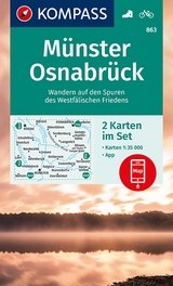KOMPASS Wanderkarten-Set 863 M&uuml;nster, Osnabr&uuml;ck (2 Karten) 1:35.000
