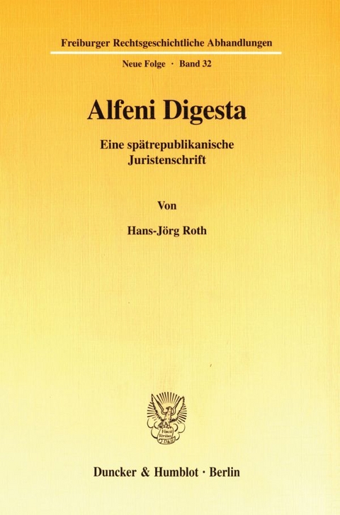 Alfeni Digesta. - Hans-J&ouml;rg Roth