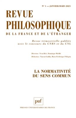 Revue philosophique, n° 1 (2021). La normalité du sens commun