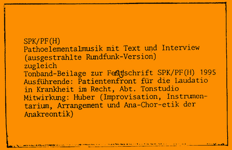 Pathoelementalmusik mit Text und Interview