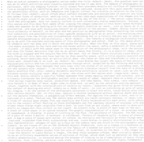 Laura Bielau. ARBEIT - Maren L&uuml;bke-Tidow