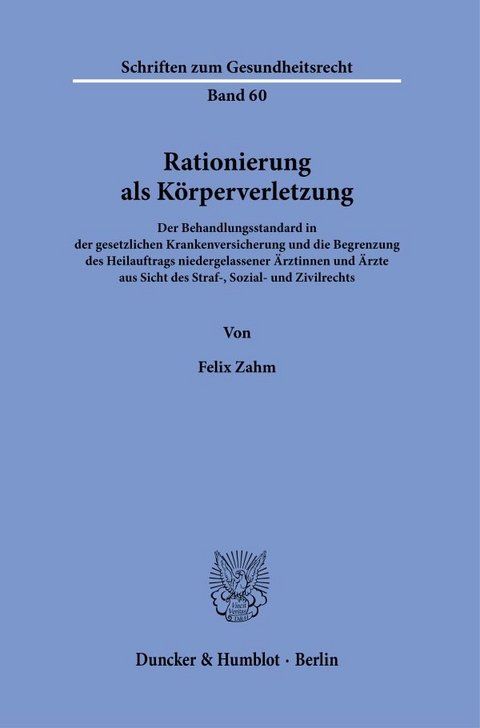 Rationierung als K&ouml;rperverletzung. - Felix Zahm