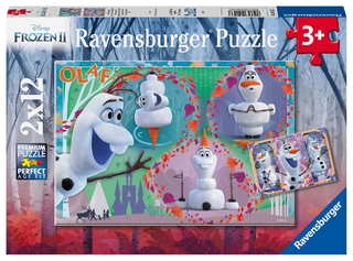 Ravensburger Kinderpuzzle - 05153 Alle lieben Olaf - Puzzle für Kinder ab 3 Jahren, Disney Frozen Puzzle mit 2x12 Teilen