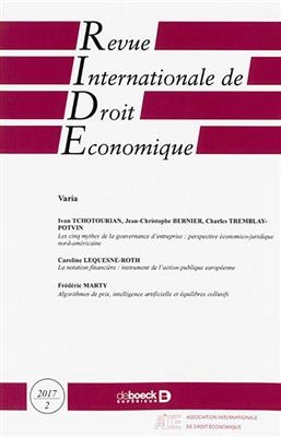 Revue internationale de droit &eacute;conomique, n&deg; 2 (2017) -  Collectif