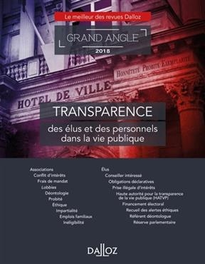 Transparence des élus et des personnels dans la vie publique
