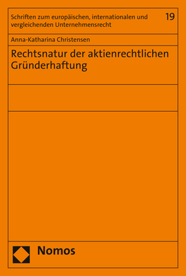 Rechtsnatur der aktienrechtlichen Gründerhaftung
