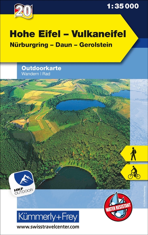 K&uuml;mmerly+Frey Outdoorkarte Deutschland 20 Hohe Eifel, Vulkaneifel 1:35.000