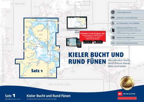 Sportbootkarten Satz 1: Kieler Bucht und Rund F&uuml;nen (Ausgabe 2021) - 