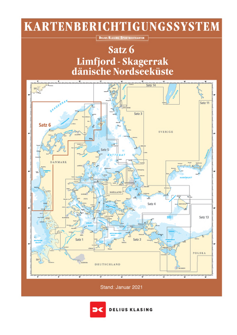 Berichtigung Sportbootkarten Satz 6: Limfjord - Skagerrak - D&auml;nische Nordseek&uuml;ste (Ausgabe 2021) - 