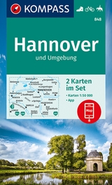 KOMPASS Wanderkarte 848 KOMPASS Wanderkarten-Set: Hannover und Umgebung - Wanderkarten-Set mit Naturführer in der Schutzhülle. GPS-genau. - 1:50000 - WK 848 - 