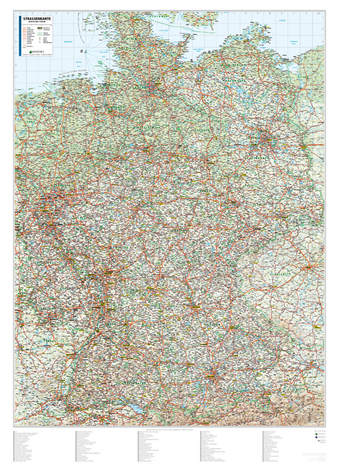 Kastanea Stra&szlig;enkarte Deutschland, 100 Sehensw&uuml;rdigkeiten, 1:700 000